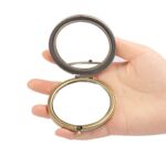 Rich Boxer 4 Pcs Vintage Foldable Mirror Metal Vanity Mirror Travel Mirror Makeup Mirror Pocket Mirror Double Sided Compact Cosmetic Mirror, Bronze, Random Style