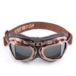 evomosa Motorcycle Goggles Vintage Pilot Style Cruiser Scooter Goggle Outdoor Sand Goggles Bike Racer Cruiser Touring Eyewear for Half Helmet