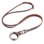 GelConnie Leather Necklace Men’s Vintage Necklace Brown Necklace Leather Pendants for Men Hippie Choker Boho Necklaces for Women Long Adjustable Leather Cord Cross