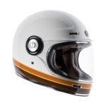 TORC T1 Unisex-Adult Retro Full-Face Style Motorcycle Helmet (ISO Bars Gloss White, Large)