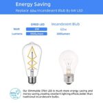 OMED Dimmable E26 LED Edison Bulb 60 watt, Clear Glass 2700k Soft White Vintage Light Bulbs, Cross LED Filament Retro Edison Bulbs for Ceiling Fan, Porch,Bathroom, Farmhouse Light Bulbs 6 Pack