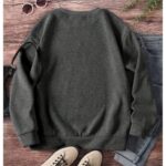 SOLY HUX Women’s Graphic Sweatshirt Crew Neck Long Sleeve Vintage Casual Pullover Tops Dark Grey Graphic Large