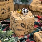 Retrify Christmas Wrapping Paper Roll – Vintage Brown Kraft Paper Reindeer/Snowman/Pinecone Design – 3 Mini Rolls – 17 Inch x 120 Inch Per Roll