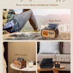 ?2024 Newest? PRUNUS J-150 Small Retro Vintage Radio Bluetooth, Portable Radio AM FM Transistor with Best Sound, Solar/Battery Operated Radio/Rechargeable Radio, TWS, Support TF Card/USB Playing