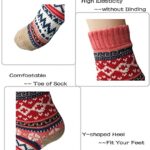 Justay 5 Pairs Womens Wool Socks Vintage Soft Cabin Warm Socks Thick Knit Cozy Winter Socks for Women Gifts