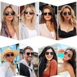 SOJOS Retro Oversized Square Polarized Sunglasses for Women and Men Vintage Shades Classic Large Metal Sun Glasses with Golden/Black Lens